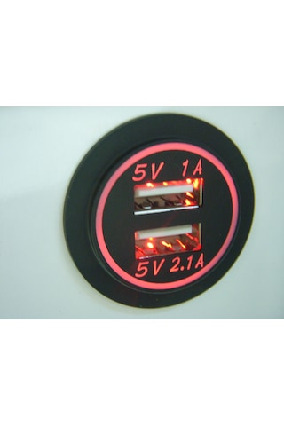 12-32 Volt Araç Çift Port Usb Şarj Yeşil Işık