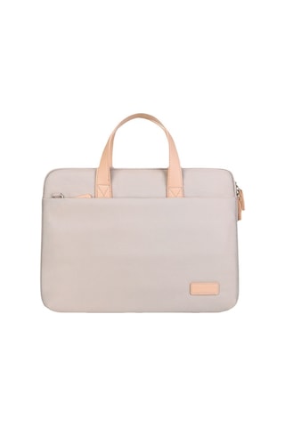 Hqgoodstore Rahat Basit Düz Renk Nefes Alabilen Su Geçirmez Ve Aşınmaya Dayanıklı Büyük Kapasiteli Dizüstü Bilgisayar Çantası 14 İnç Beyaz Pembe Pirinç Beyazı Tozu