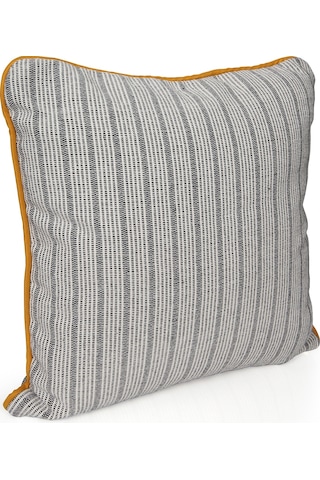 Faralya Life Çizgili Kırlent Kılıfı 2 Li 45x45 Cm Dekoratif Koltuk Yastık Kılıfı Modern Salon Dekoru Siyah Çizgili