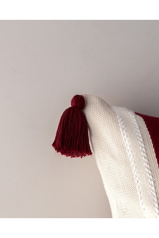 Madame Coco Virlet Kırlent Kılıfı - Kırmızı/bej - 45x45 Cm Kırl0000000073