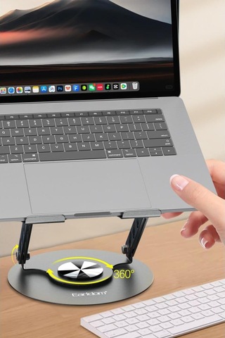 Lexroo Eh333 360 Derece Ayarlanabilir Metal Laptop Standı, Gri
