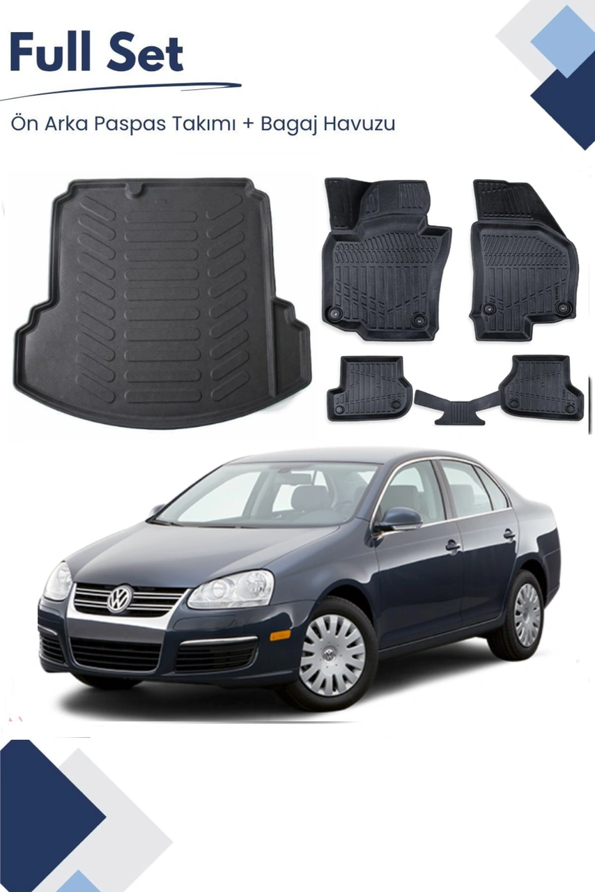Volkswagen Jetta 2007 Model Tam Uyumlu Paspas+bagaj Havuzu Seti