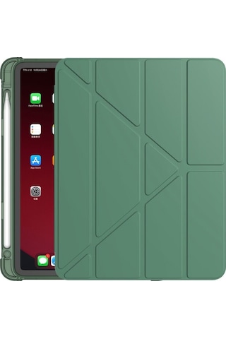 Apple Uyumlu iPad, Air 11inç M2 2024 Kılıf Kalem Bölmeli Trifolding Case A2902 A2903 A2904