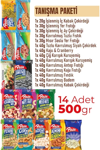 Paşa Kuruyemiş Karışık Kuruyemiş Tanışma Seti 14 x 500 G