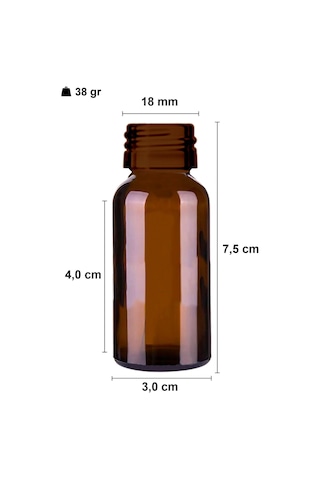 Çelik Roll On Şişesi 20 ML Sızdırmaz Siyah Kapaklı Amber Cam Şişe 1 Adet