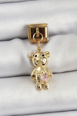 316l Çelik Sallantılı Zirkon Taşlı Ayıcık Model Gold Renk Nomination Charm Çok Renkli 07449191