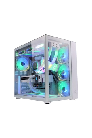 Game Master F-7 V2 7x RGB Fanlı ATX Oyuncu Bilgisayar Kasası Beyaz