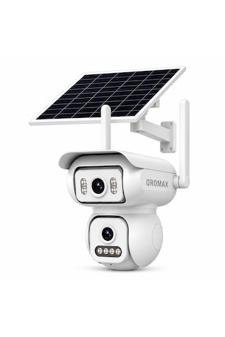 6mp Solar Ptz Çift Lensli 4g Sım Kartlı Kablosuz Güvenlik Kamerası + 12 Ay Turkcell Hat 4g Qr S2