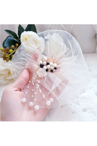 Lux Broş Taşlı Yaka Süsü,yaka Çiçeği,yaka Brosu,yaka Aksesuarı,kurdalesı 320 Beyaz