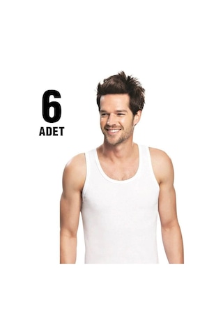 Tutku Erkek 6 'lı Atlet 0101 Beyaz