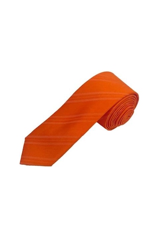 Brianze 5 Cm Turuncu Çizgili Slim Kravat Brianze 5 Cm Turuncu Çizgili Slim Kravat