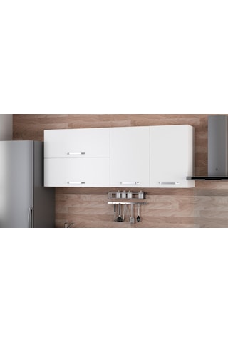 Minar 185 Cm Mutfak Dolabı Beyaz 185-B2-Üst Modül Beyaz