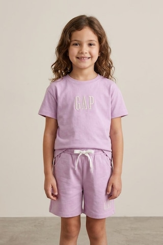 Noble Kids Kız Çocuk Logo Nakışlı Tişört Ve Şort Takım Lila