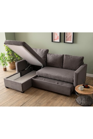 Pafu Kado Yataklı Köşe Koltuk Takımı - Soho Gri Gri