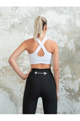 Barbell Siyah Belinde Spor Bar Resimli Toparlayıcı Spor Tayt Siyah