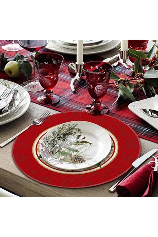 4 Adet/takım Yuvarlak Kırmızı Atatürk Çiçeği Noel Masa Örtüsü 38 Cm Polyester Yemek Masası Örtüleri Kış Noel Masa Örtüsü Mutfak Yemek Odası İçin F, 38 Cm Diğer