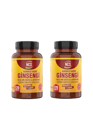 Kırmızı Ginseng Alıç Arı Sütü Lepidyum 120 Tablet 2 Kutu 240 Tablet
