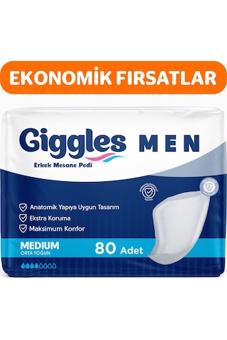 Giggles Erkek Men Mesane Pedi Bladder Ped 80 Adet M