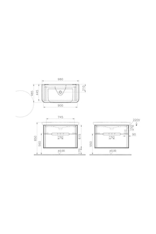 VitrA Sento 100Cm Antrasit Banyo Dolabı Alt Modül Ve Lavabo 60838 Çok Renkli