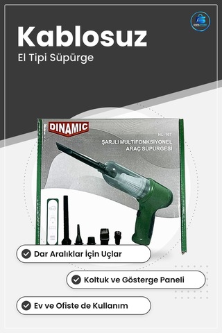 Şarjlı Araç Süpürgesi Multifonksiyonel Oto İç Temizlik Kablosuz E
