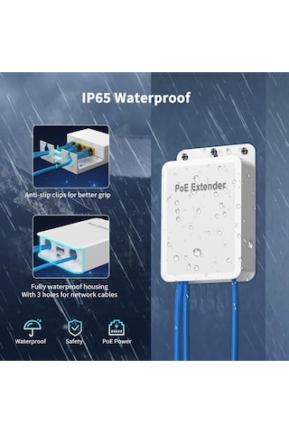 Novacom Nvc-at13fw-a 10/100mbps 1/3 Dış Ortam Poe Repeater 100mt 30w