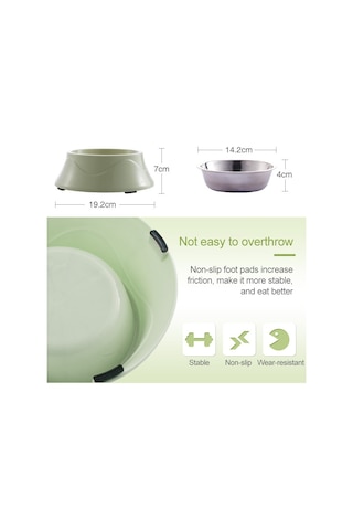 Sones Evcil Hayvan Mama Kasesi Paslanmaz Çelik Köpek Kedi Çift Kullanımlı Kase