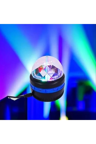 Ayt Ledx Yqx-6888 Mini Usb Li 3 Watt Şarjlı Sihirli Rgb Led Disko Topu Tavan Gece Lambası Siyah