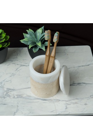 Bicolore Kapaklı Mermer Kutu