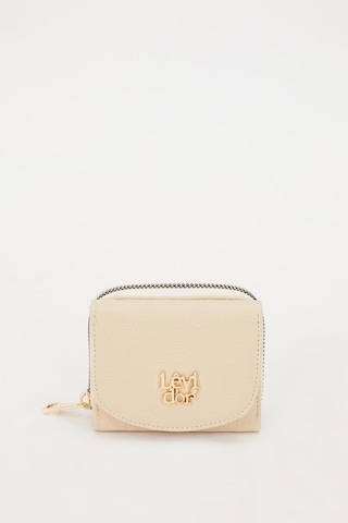 Krem Kabartma Desen Cüzdan Krem