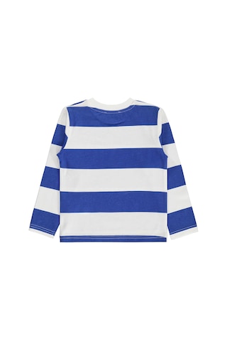 Silversun Kids Silversun Ny Baskılı Çizgili 2-7 Yaş Sweatshirt - Mavi Saks Mavisi