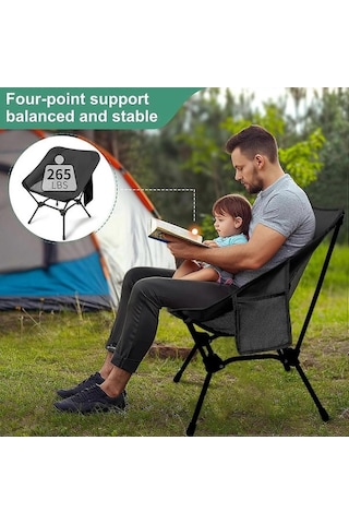 Bloomnest Ayarlanabilir Kamp Sandalyesi, Hafif Katlanır Sandalye, Taşınabilir Kamp Ekipmanı A622 Altın-siyah Altın - Siyah