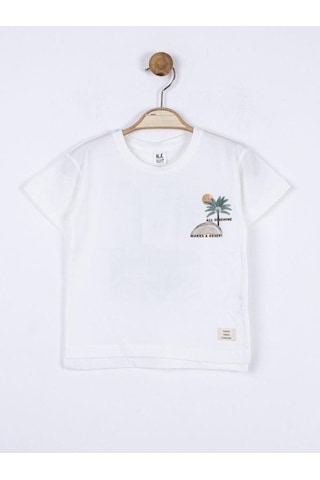 Nk Kids Erkek Bebek Desert Pamuklu Sırtı Baskılı Tshirt-15658 Ekru