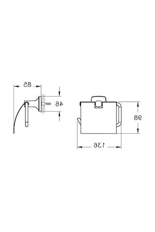 Mat Siyah Renk Tuvalet Kağıtlığı, Pratik Kullanım 16.5 x 12.2 x 11.2 CM