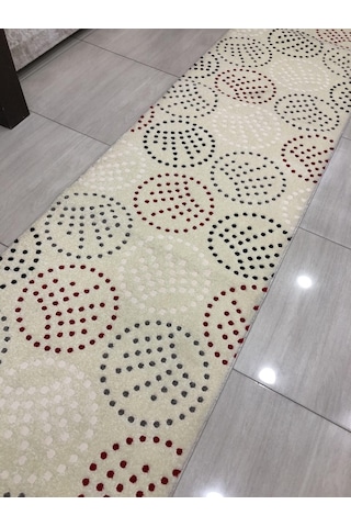 Saray Halı Samyeli 10941 Wk 80X300 Krem Kırmızı Gri Yolluk !