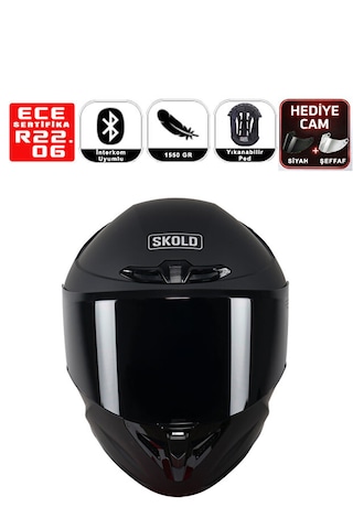Skold Rapid Full-face Motosiklet Kaskı Ece-22.06 Mat Siyah