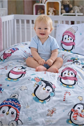 Pamuk Bebek Nevresim Takımı Cute Penguin - 100x150 CM Mavi