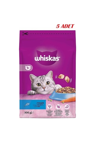 Whiskas Ton Balıklı ve Sebzeli Yetişkin Kedi Maması 5 x 300 G