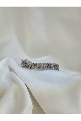 Zincir Dokuma Kordon El Yapımı Otantik Gümüş Platin Renkli Bileklik Silver