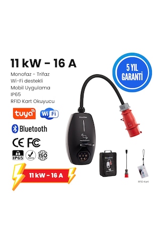 Evwallbox 11 Kw V3 Türkçe Mobil Uygulama 5 Yıl Garanti, Taşıma Çantası Ve Dönüştürücü Adaptör li.