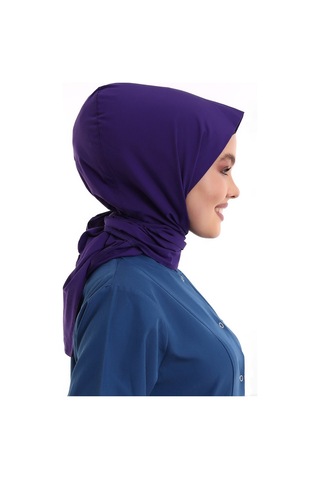 Tesettür Boyun Bağlamalı Bone - 128 Mor-5840 - 128 Mor