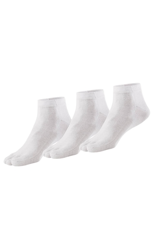 Bonny Silver Önleyici Parmaklı Patik Gümüş Çorap 3'lü Paket Beyaz