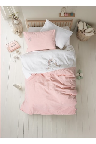 Cotton Box Cuddly Nakışlı Bebek Nevresim Takımı Bonic Beyaz