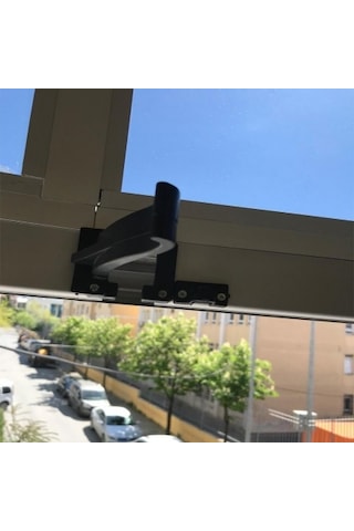 Cam Balkon Parçaları - Cam Balkon Plastik Boynuz Apararları Siyah Renk