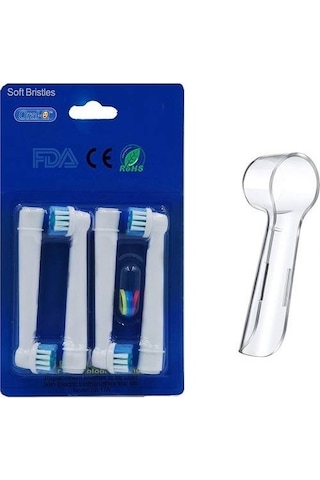 Oral-B Şarjlı Diş Fırçası Uyumlu 4 Adet Yedek Başlık 1 Adet Koruyucu Diğer