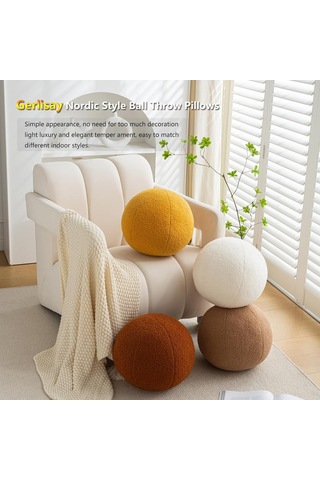 Skycity 30 Cm Çap Koyu Bej Yumuşak Kadife Top Yastık - Ev Dekorasyonu Kemer Ve Omuz Desteği Oyuncağı Haki