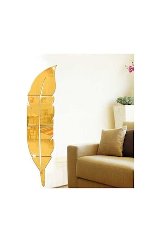 Novahub Diy Tüy Akrilik Ayna Duvar Çıkartması, 30x120cm Altın, Ev Dekorasyonu Sanat Sticker/ Diğer