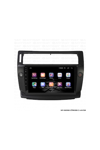 Myway Citroen C4 Android Multimedya Carplay Navigasyon Ekran - 8gb Ram+128 Gb Hdd - Myway