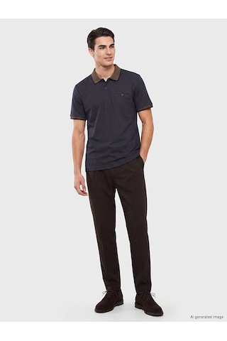 Lcwaıkıkı Classic Kahverengi Polo Yaka Erkek Dokulu Tişört