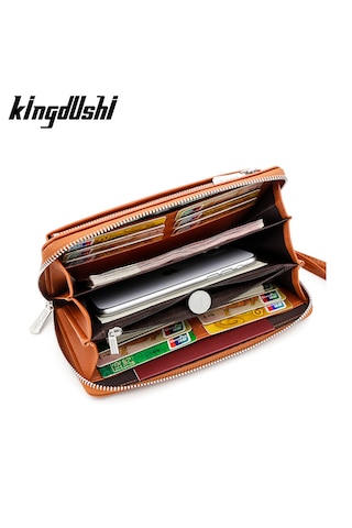 Uzun Cüzdan Çok Fonksiyonlu El Çantası Kadın Cüzdanı - Kırık Beya Kırık Beyaz