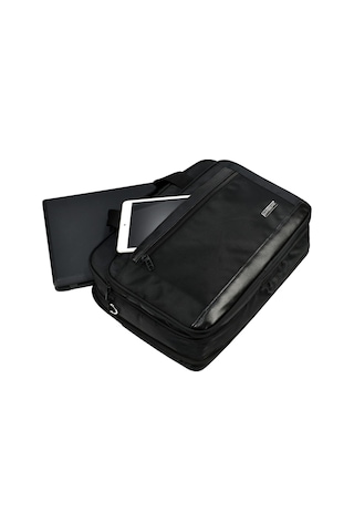 Galb Leather Unisex Siyah 16.5 Inc Koruklu Genisleyebilir Laptop & Evrak Cantasi